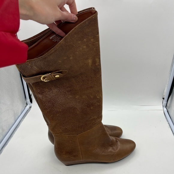 Steven By Steve Madden Women’s Inntense Brown Genuine Cognac Leather Boots - Picture 5 of 14